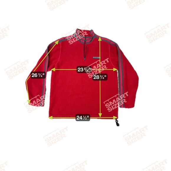 Vintage Polo Jeans Co. Ralph Lauren Red Quarter-Zip Fleece Pullover XL USA Made - Picture 5 of 5